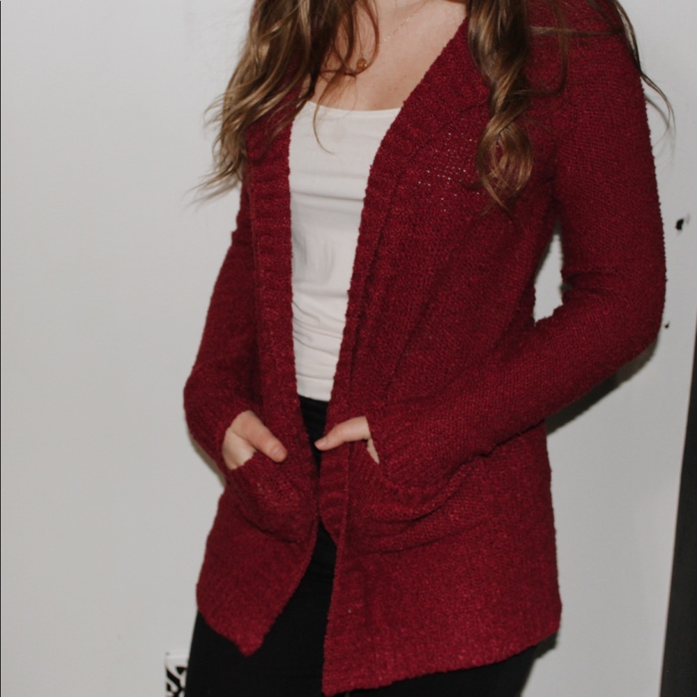 Maroon cardigan
